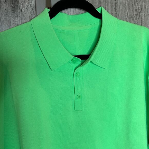 Lululemon Neon Shirt Collared Long sleeves Recycled Polyester Size XXL - Picture 8 of 8